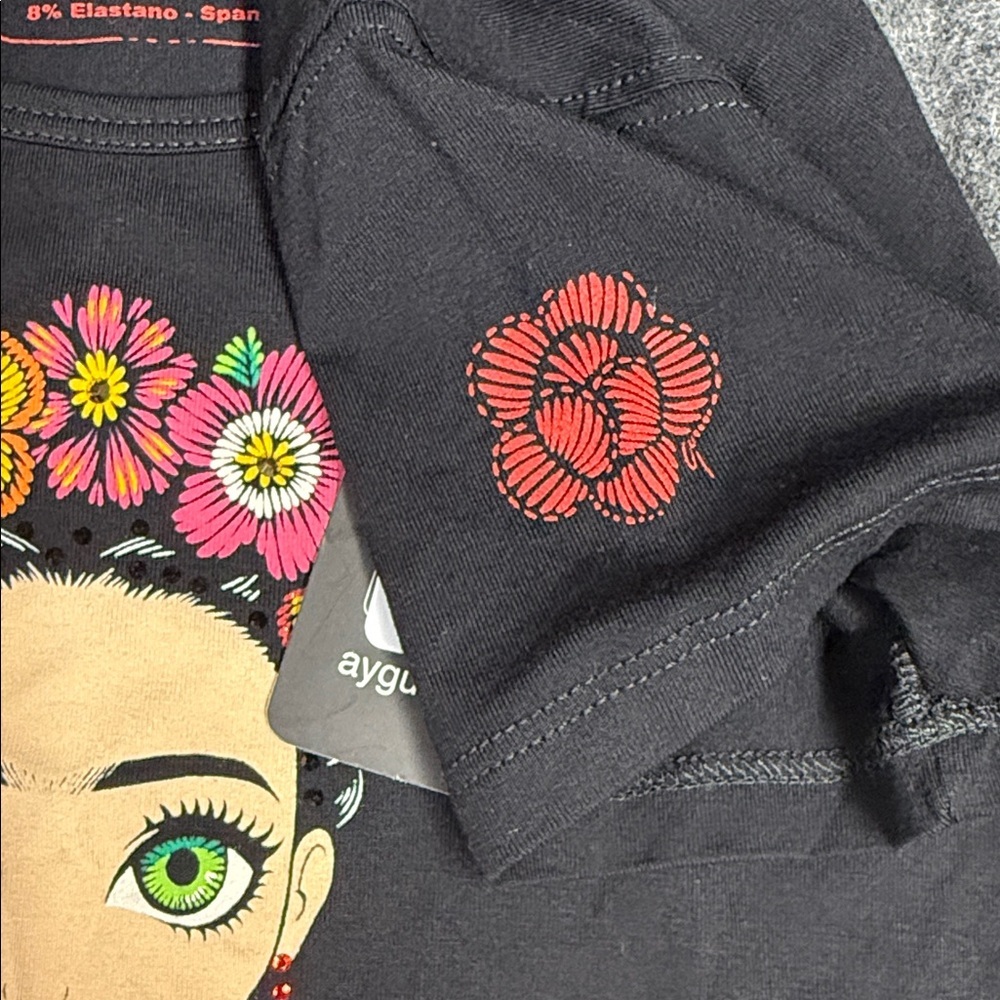 Freda Floral Graphic Black Tee - Picture 10 of 12